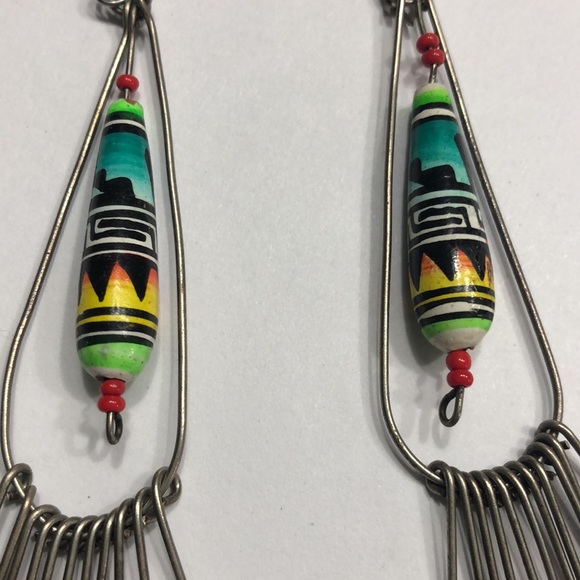 Colorful Aztec dangle earrings - Picture 2 of 2